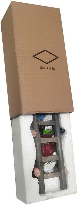 Garden Gnome Statue, Funny Climbing Ladder Gnomes Figurine Resin Sculpture Outdoor Decor for Patio Yard Lawn Porch Ornaments Gift-HomvellaHome