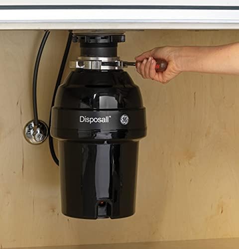 GE Disposall Continuous Feed 3/4 Horsepower Motor Garbage Disposer, Good for Grinding: Vegetable Peels & Small Bones, Easy Install Kit, Non-Corded, Recommended for 2-4 Person Homes, GFC720N-HomvellaHome