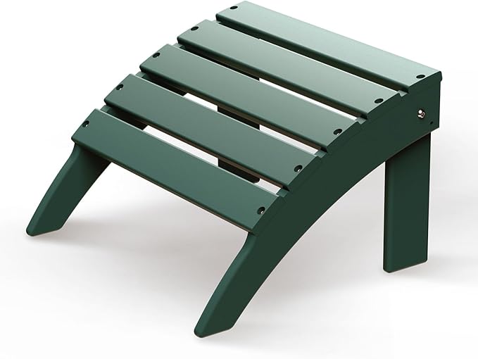 GREENVINES Adirondack-Ottoman | HDPE Plastic | Outdoor Footrest | All Weather | Foot Rest | Foot Stool | Forest | for Adirondack Chair | for Patio Backyard Pool-HomvellaHome
