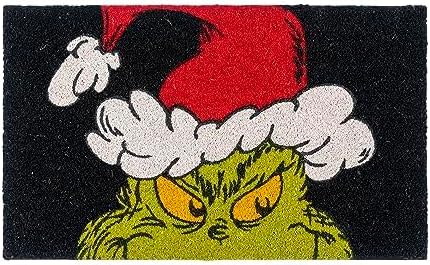 Gertmenian Disney Mickey Mouse Doormat Rug Retro Front Door Coir Mat Welcome Home Indoor Outdoor Entryway Carpet, 2-Pack 20x34, The Grinch Ho Ho Ho/Santa-HomvellaHome