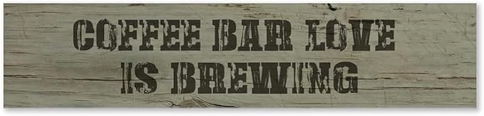 Generic Funny Wood Sign Coffee Bar Love is Brewing Rustic Wooden Hanging Sign Home Farmhouse Kitchen Wall Decoration 16 x 4 Inch-HomvellaHome