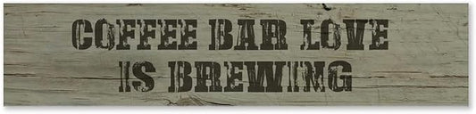 Generic Funny Wood Sign Coffee Bar Love is Brewing Rustic Wooden Hanging Sign Home Farmhouse Kitchen Wall Decoration 16 x 4 Inch-HomvellaHome