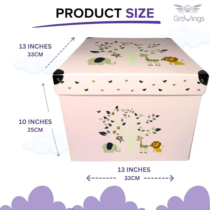 GroWings Baby Keepsake Box - Large Memory Storage for Newborns, Suitable for Boys and Girls, Strong, Durable, and Collapsible Gifts-HomvellaHome