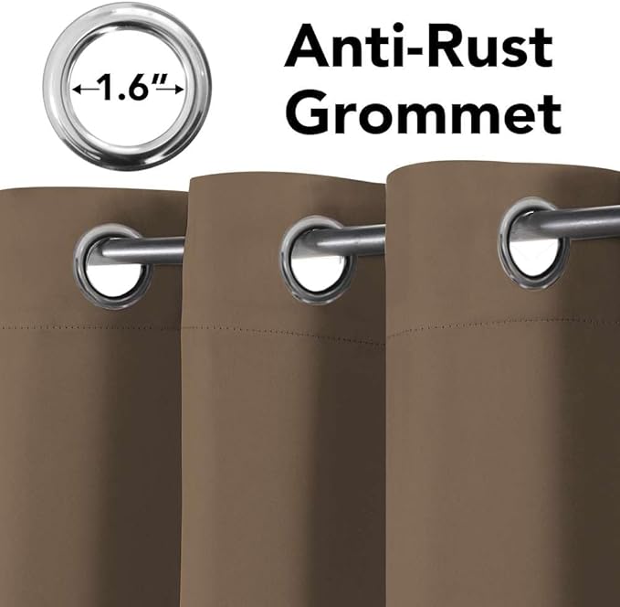 H.VERSAILTEX Thermal Insulated Blackout Window Panels Microfiber Formaldehyde-Free Kids Curtains for Holiday Season Home Decoration,Grommet Top,52 by 96 - Inch - Macchiato - Set of 2-HomvellaHome