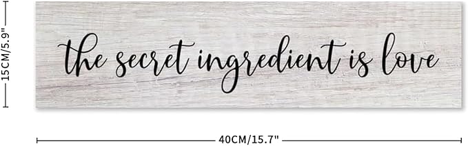 Generic Funny Wood Sign The Secret Ingredient is Love Rustic Wooden Hanging Sign Home Farmhouse Kitchen Wall Decoration 16 x 6 Inch-HomvellaHome