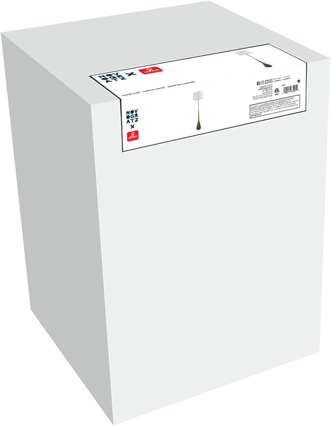 GLOBE Electric Novogratz x Harrington 65" Floor Lamp, 2-Tone Faux Wood Base, White Fabric Shade, Socket Rotary Switch 67225-HomvellaHome