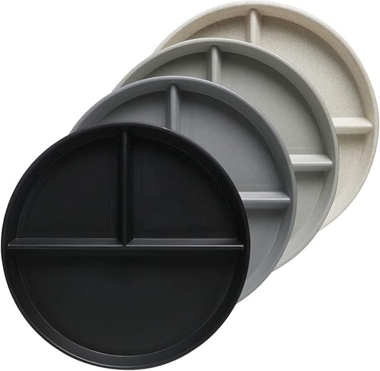 greenandlife 9 Inch (4PCS) Unbreakable Divided Plates for Kids Adults, Dishwasher & Microwave Safe Compartment Plate, Lightweight Reusable Plastic Portion Control Plates, BPA Free and Healthy-HomvellaHome