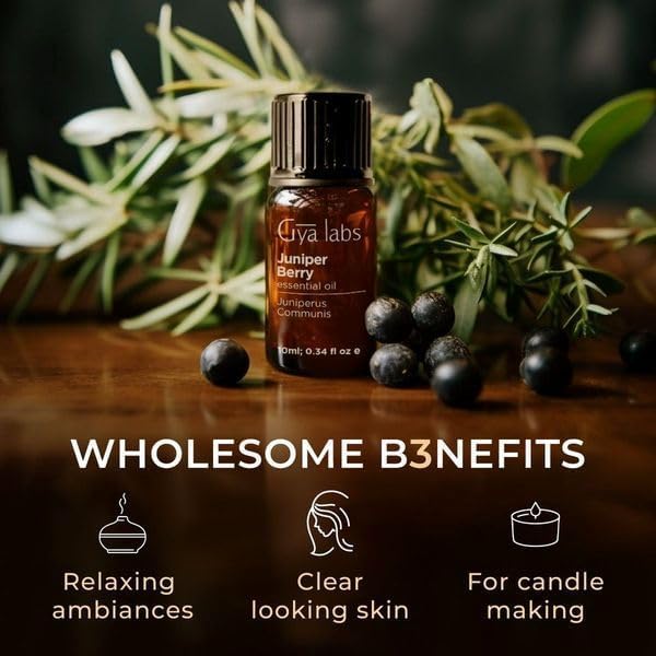 Gya Labs Juniper Berry Essential Oil for Diffuser - 0.34 Fl Oz - 100% Pure Natural Juniper Essential Oil for Skin & Candle Making Scent-HomvellaHome