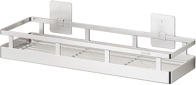 19.69Inch Spice Rack Organizer, SUS304 Stainless Steel Wall Mount Spice Rack Storage Basket, Kitchen Racks, Nail-Free Installation-HomvellaHome