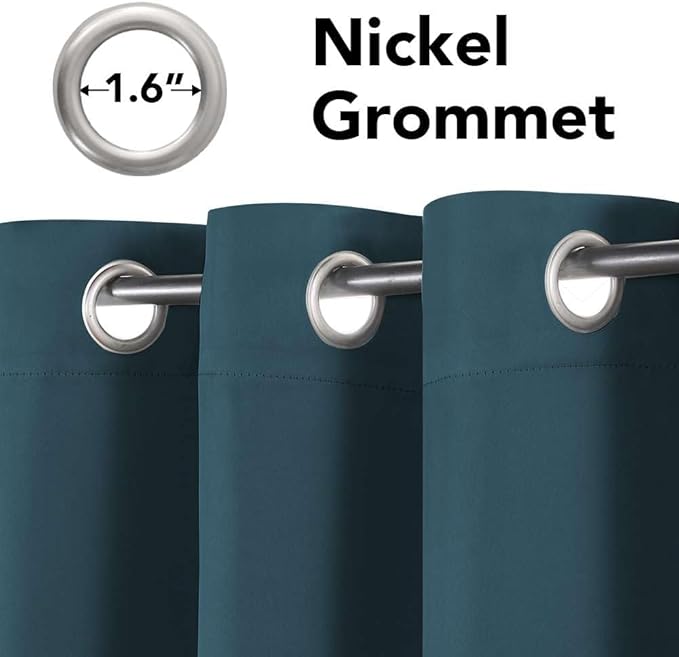 H.VERSAILTEX Premium Blackout Thermal Insulated Room Darkening Curtains for Bedroom/Living Room - Classic Grommet Top (2 Panels, Dark Teal, 52 Inch by 108 Inch)-HomvellaHome