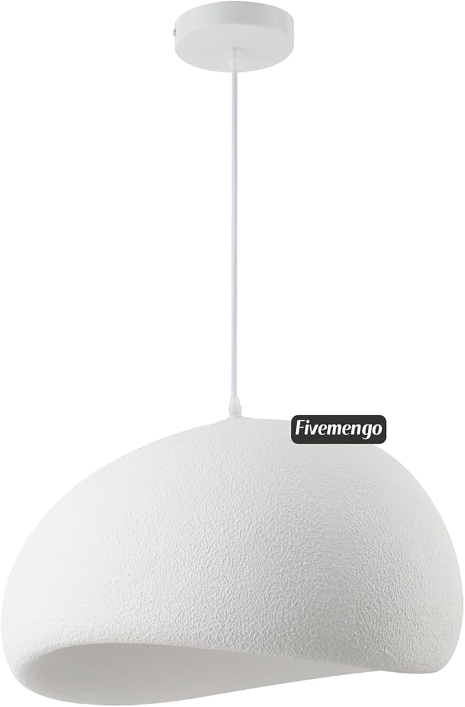 15.7in Wabi Sabi Pendant Lights Kitchen Island Lighting Fixture Ceiling Mount White Modern Japanese Lamp Japandi Chandelier for Dining Living Room Hallway Bedroom Restaurant Hanging Lamp-HomvellaHome