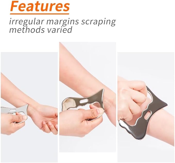 Guasha Massage Tool, Grade Stainless Steel Scraping Tool for Soft Tissue Upgrade Physical Therapy Stuff,Used for Back, Legs, Arms,Neck,Shoulder, Gua sha Tool-HomvellaHome