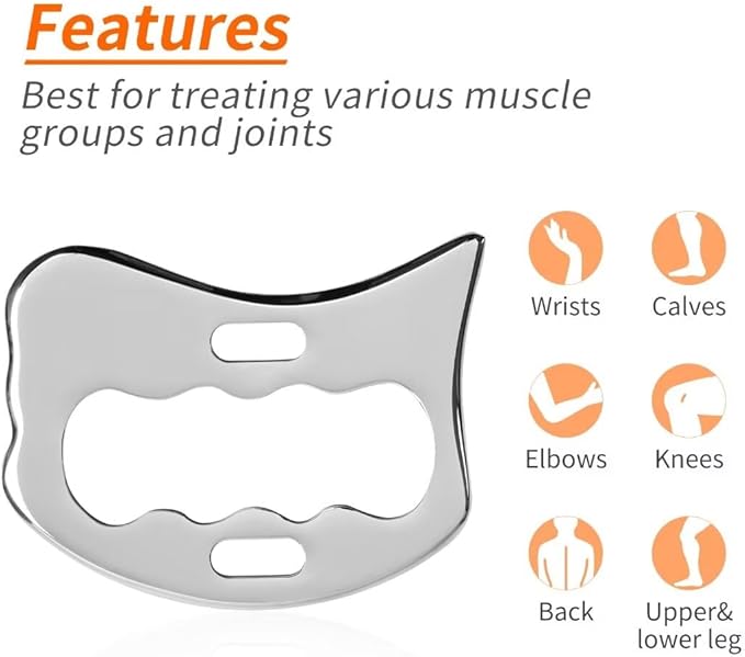 Guasha Massage Tool, Grade Stainless Steel Scraping Tool for Soft Tissue Upgrade Physical Therapy Stuff,Used for Back, Legs, Arms,Neck,Shoulder, Gua sha Tool-HomvellaHome