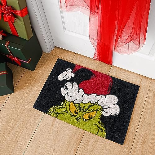 Gertmenian Disney Mickey Mouse Doormat Rug Retro Front Door Coir Mat Welcome Home Indoor Outdoor Entryway Carpet, 2-Pack 20x34, The Grinch Ho Ho Ho/Santa-HomvellaHome