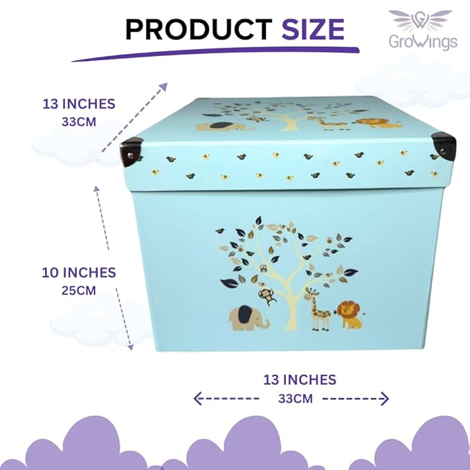 GroWings Baby Keepsake Box - Large Memory Storage for Newborns, Suitable for Boys and Girls, Strong, Durable, and Collapsible Gifts-HomvellaHome