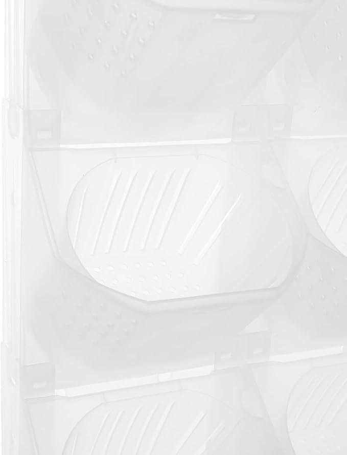 12Pieces 3-Pot Wall Planter Vertical Garden Plant Walls Wall Mounted Vertical Planter with Water-Storage Layer Stackable Wall-Mounted Flower Pot for Gardens, Balconies 180.78lbs Total Capacity (White)-HomvellaHome