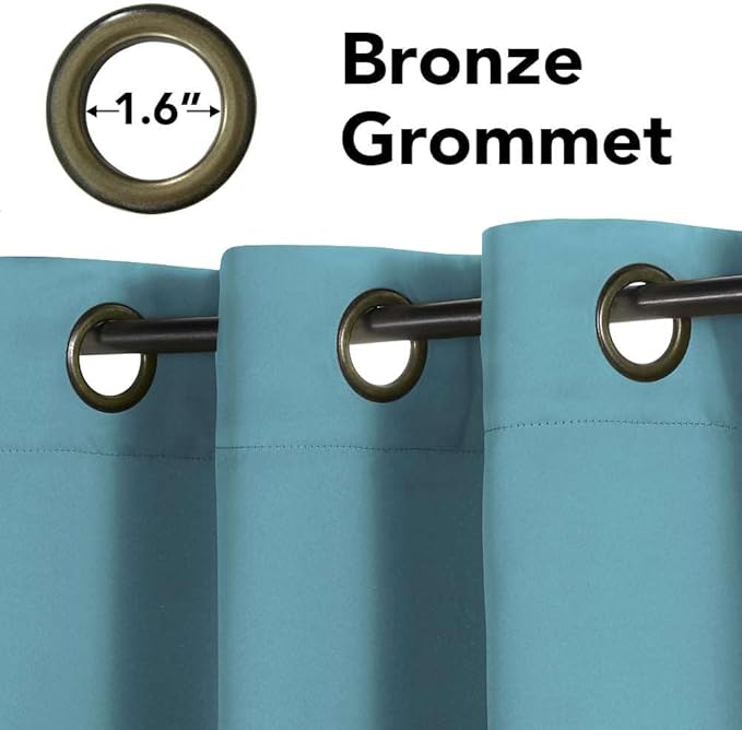 H.VERSAILTEX Blackout Curtains for Bedroom Living Room Thermal Insulated Drapes Innovated Microfiber Window Panels Drapes, Grommet Top, 52 by 96 - Inch -Set of 2 - Aqua-HomvellaHome