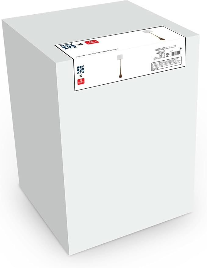 GLOBE Electric Novogratz x Harrington 65" Floor Lamp, 2-Tone Faux Wood Base, White Fabric Shade, Socket Rotary Switch 67225-HomvellaHome