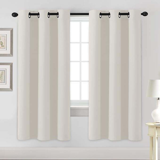 H.VERSAILTEX Room Darkening Curtains for Living Room Light Reducing Thermal Insulated Window Treatment Panels/Drapes Grommet Top 2 Panels (Ivory - 42 x 72 Inches)-HomvellaHome