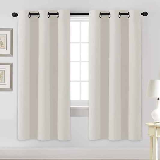 H.VERSAILTEX Room Darkening Curtains for Living Room Light Reducing Thermal Insulated Window Treatment Panels/Drapes Grommet Top 2 Panels (Ivory - 42 x 72 Inches)-HomvellaHome