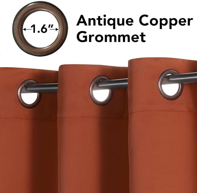 H.VERSAILTEX Thermal Insulated Blackout Window Panels Microfiber Formaldehyde-Free Kids Curtains for Holiday Season Home Decoration,Grommet Top,52 by 96 - Inch - Orange - Set of 2-HomvellaHome