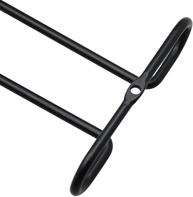 10 Inch Wine Glass Rack Under Cabinet Shelf Stemware Storage Hanging Hanger Organizer Glasses Holder with Drying Under Counter Metal for Kitchen and Bar Set of 4 Black-HomvellaHome