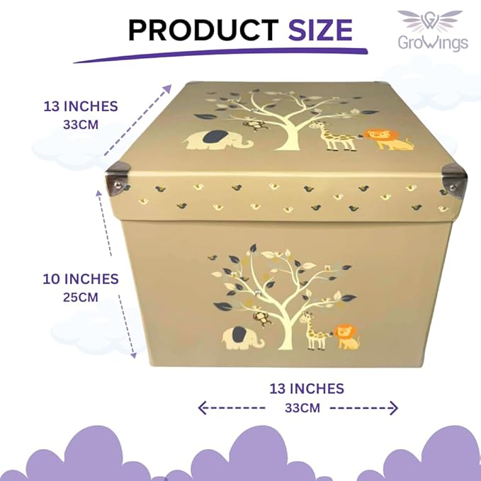 GroWings Baby Keepsake Box - Large Memory Storage for Newborns, Suitable for Boys and Girls, Strong, Durable, and Collapsible Gifts-HomvellaHome