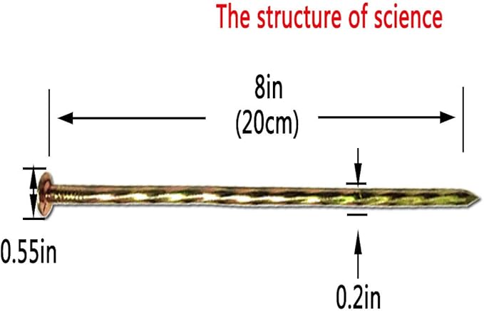 100 Pack - 8" Solid Galvanized Non-Rust Metal Garden Stakes, Spiral Landscape Edging Spikes/Anchors, for Paver Edging, Weed Barriers, Turf, House Construction, Carpentry Nail, Tent, Garden Plants-HomvellaHome