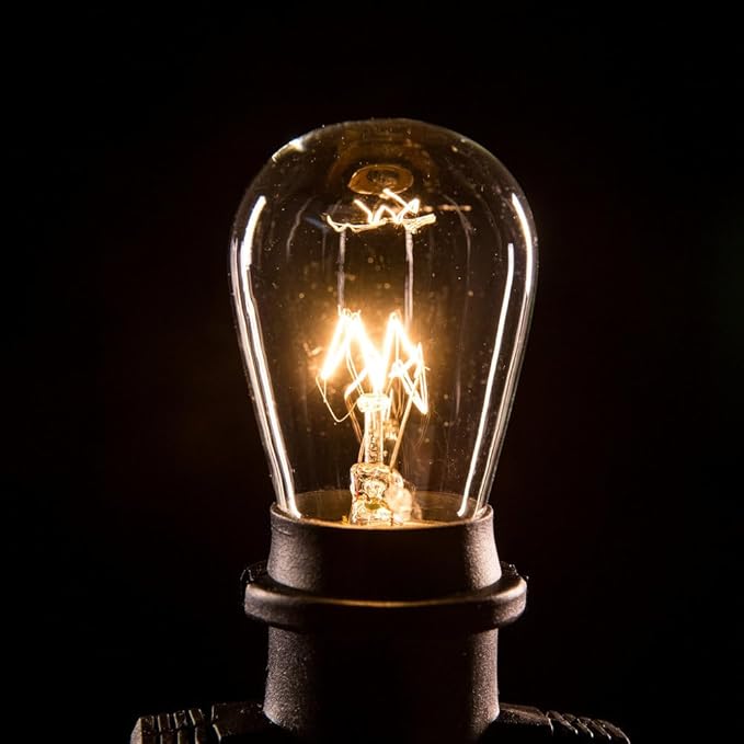 100 Foot Commercial Outdoor String Lights with 50 Suspended Sockets and S14 11 Watt Bulbs (+ 2 Free Spares) - E26 Vintage String Lights for Patio, Yard, Deck, Cafe, Bistro and More-HomvellaHome