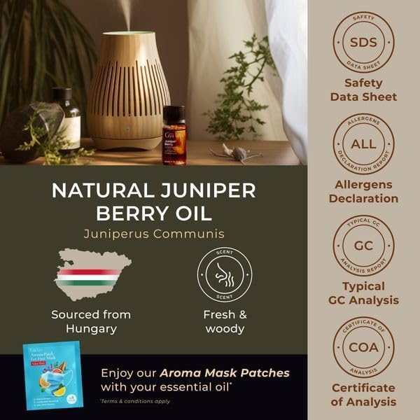 Gya Labs Juniper Berry Essential Oil for Diffuser - 0.34 Fl Oz - 100% Pure Natural Juniper Essential Oil for Skin & Candle Making Scent-HomvellaHome