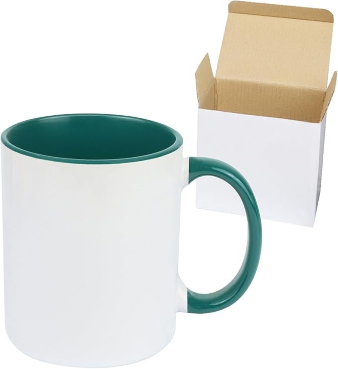 11oz White Ceramic Sublimation Coffee Mug in White Gift Box, 6 New Mixed Colors, Case of 6-HomvellaHome