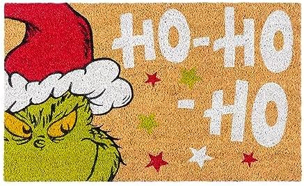 Gertmenian Disney Mickey Mouse Doormat Rug Retro Front Door Coir Mat Welcome Home Indoor Outdoor Entryway Carpet, 2-Pack 20x34, The Grinch Ho Ho Ho/Santa-HomvellaHome
