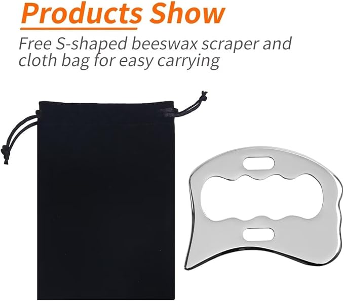 Guasha Massage Tool, Grade Stainless Steel Scraping Tool for Soft Tissue Upgrade Physical Therapy Stuff,Used for Back, Legs, Arms,Neck,Shoulder, Gua sha Tool-HomvellaHome