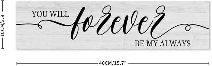 Generic Funny Wood Sign You Will Forever Be My Always Everywhere Rustic Wooden Hanging Sign Home Farmhouse Kitchen Wall Decor 16 x 4 Inch-HomvellaHome