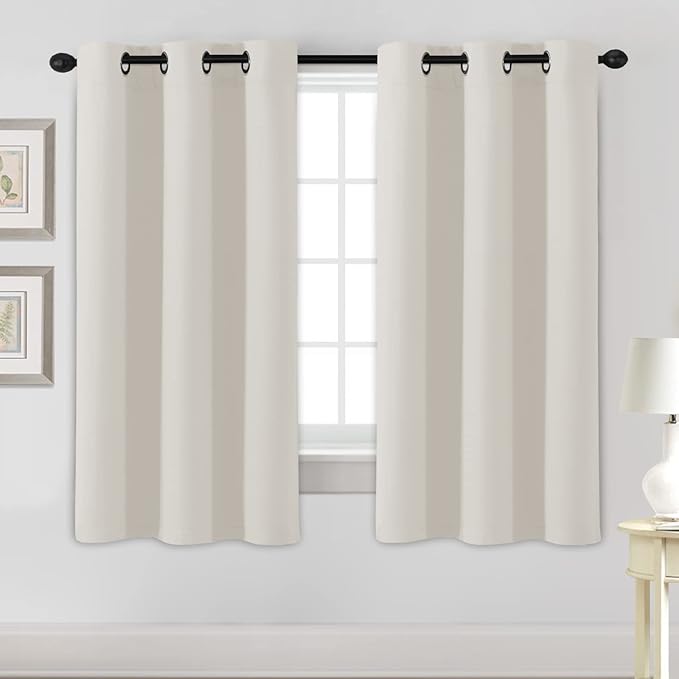 H.VERSAILTEX Room Darkening Curtains for Living Room Light Reducing Thermal Insulated Window Treatment Panels/Drapes Grommet Top 2 Panels (Ivory - 42 x 63 Inches)-HomvellaHome