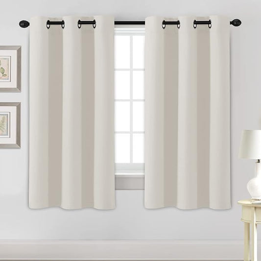 H.VERSAILTEX Room Darkening Curtains for Living Room Light Reducing Thermal Insulated Window Treatment Panels/Drapes Grommet Top 2 Panels (Ivory - 42 x 63 Inches)-HomvellaHome