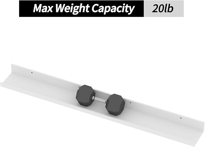 Giftgarden 47 Inch White Floating Shelves for Wall Mount, Modern Long Wood Wall Shelf Ledge for Bathroom Bedroom Living Room Kitchen Nursery Storage, Set of 3 Different Sizes-HomvellaHome