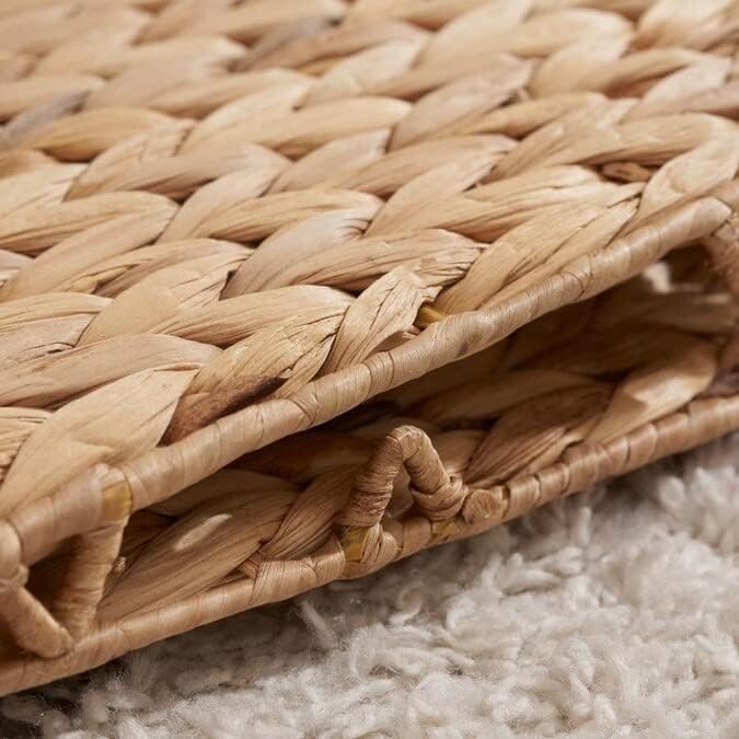 10.5 x 10.5 Storage Cubes – Water Hyacinth Wicker Baskets for Organizing, Wicker Storage Cubes, Storage Baskets for Shelves (4 Packs 10.5in)-HomvellaHome