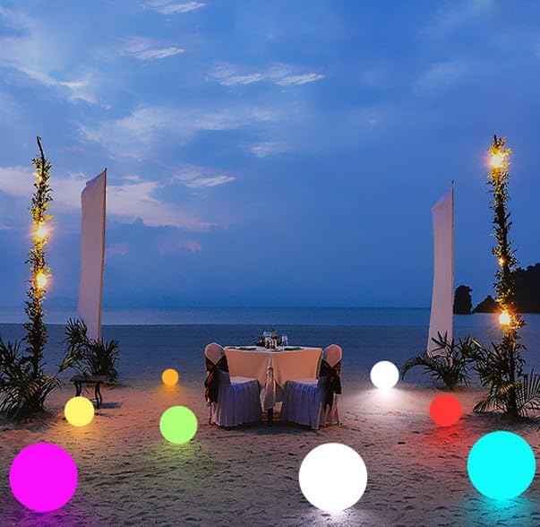 10 In LED Globe Light w/Remote, 16 RGB Colors 4 Modes & 8 Dimmable Brightness LED Ball Light Sphere Lamp, Rechargeable Orb Night Light Waterproof Outdoor Globe Lamp for Home/Yard/Lawn/Party/Pool Decor-HomvellaHome