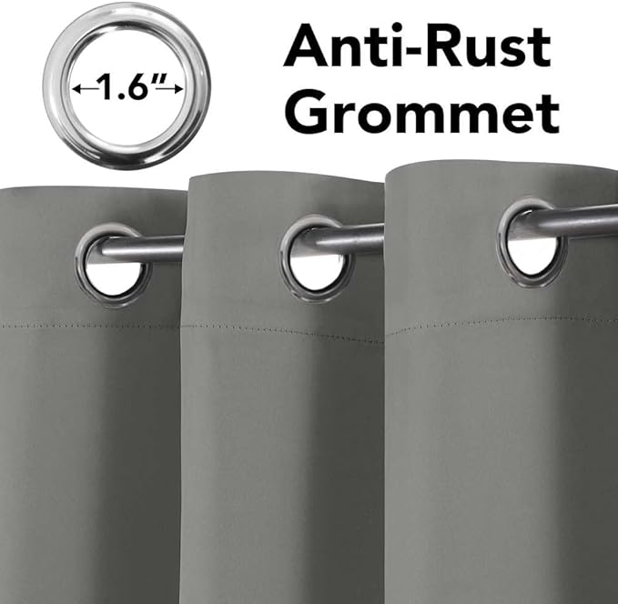 H.VERSAILTEX Blackout Curtains for Bedroom Thermal Insulated Room Darkening Living Room Curtains 72 Inch Long Grommet Privacy Protection Window Curtain Panels/Drapes for Nursery, 2 Panels, Dove Grey-HomvellaHome