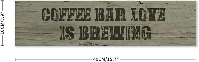 Generic Funny Wood Sign Coffee Bar Love is Brewing Rustic Wooden Hanging Sign Home Farmhouse Kitchen Wall Decoration 16 x 4 Inch-HomvellaHome