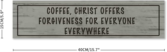 Generic Wood Sign Coffee Offers Forgiveness for Everyone Everywhere Rustic Wooden Hanging Sign Home Farmhouse Kitchen Wall Decor 16 x 6 Inch-HomvellaHome