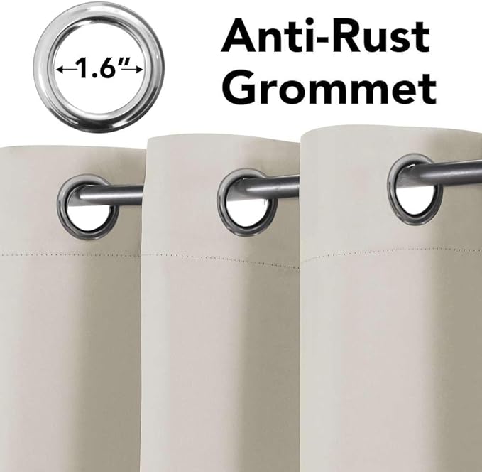 H.VERSAILTEX Thermal Insulated Blackout Window Panels Microfiber Formaldehyde-Free Kids Curtains for Holiday Season Home Decoration,Grommet Top,52 by 96 - Inch - Fog - Set of 2-HomvellaHome