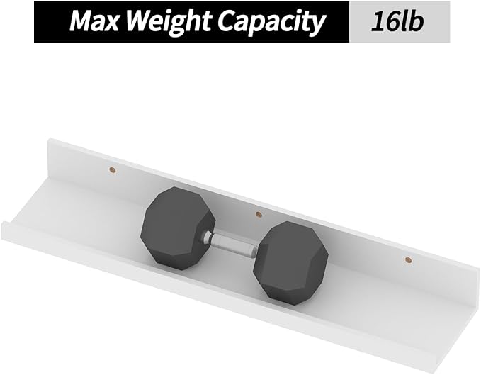 Giftgarden 24 Inch White Floating Shelves for Wall Mount, Modern Wood Wall Shelf Ledge for Bathroom Bedroom Living Room Kitchen Nursery Storage, Set of 3 Different Sizes-HomvellaHome