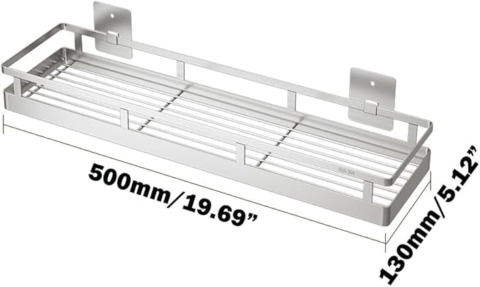 19.69Inch Spice Rack Organizer, SUS304 Stainless Steel Wall Mount Spice Rack Storage Basket, Kitchen Racks, Nail-Free Installation-HomvellaHome