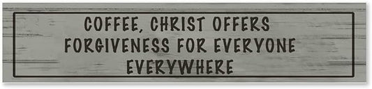 Generic Wood Sign Coffee Offers Forgiveness for Everyone Everywhere Rustic Wooden Hanging Sign Home Farmhouse Kitchen Wall Decor 16 x 4 Inch-HomvellaHome