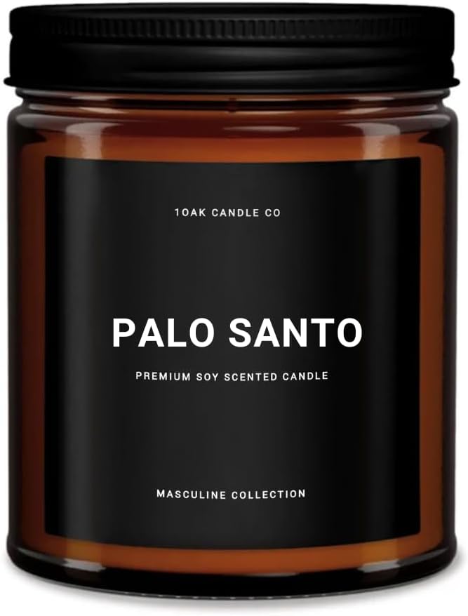 1OAK Scented Candles for Men - Palo Santo Candle - Mens Candles for Home - Masculine Candle - Long Burning Premium - Soy Wax (7oz.)-HomvellaHome