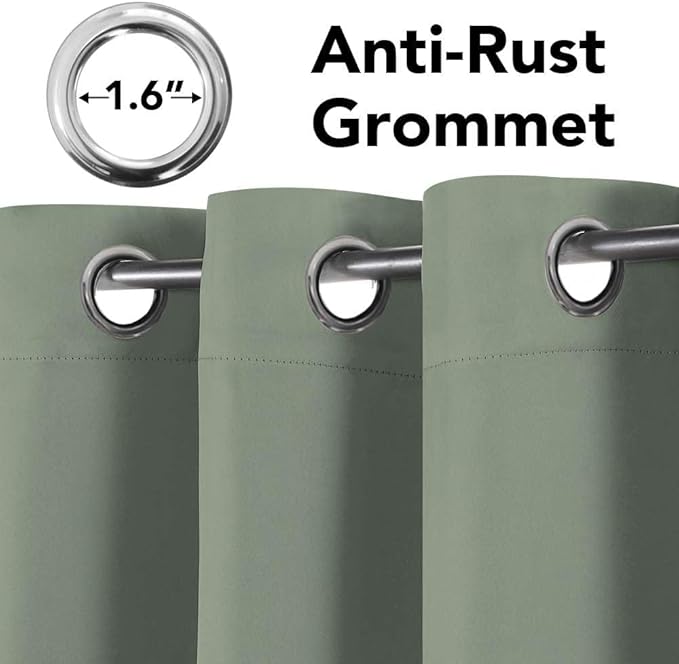 H.VERSAILTEX Thermal Insulated Blackout Window Panels Microfiber Formaldehyde-Free Kids Curtains for Holiday Season Home Decoration,Grommet Top,52 by 96 - Inch - Cyan - Set of 2-HomvellaHome