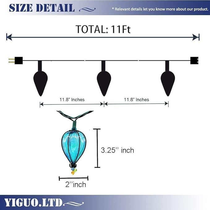 11FT Multicolor String Lights with 10 Bulbs, UL Listed Connectable Waterproof Decorative LED Lights Hanging for Backyard Patio, Indoor/Outdoor for Christmas Wedding Party Festival Lighting-HomvellaHome