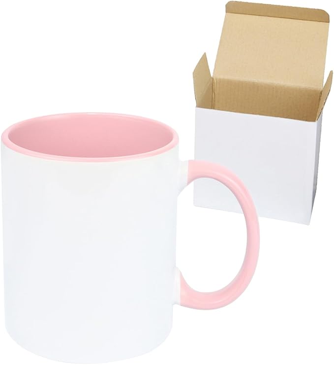 11oz White Ceramic Sublimation Coffee Mug in White Gift Box (6 Mixed Colors, 12)-HomvellaHome